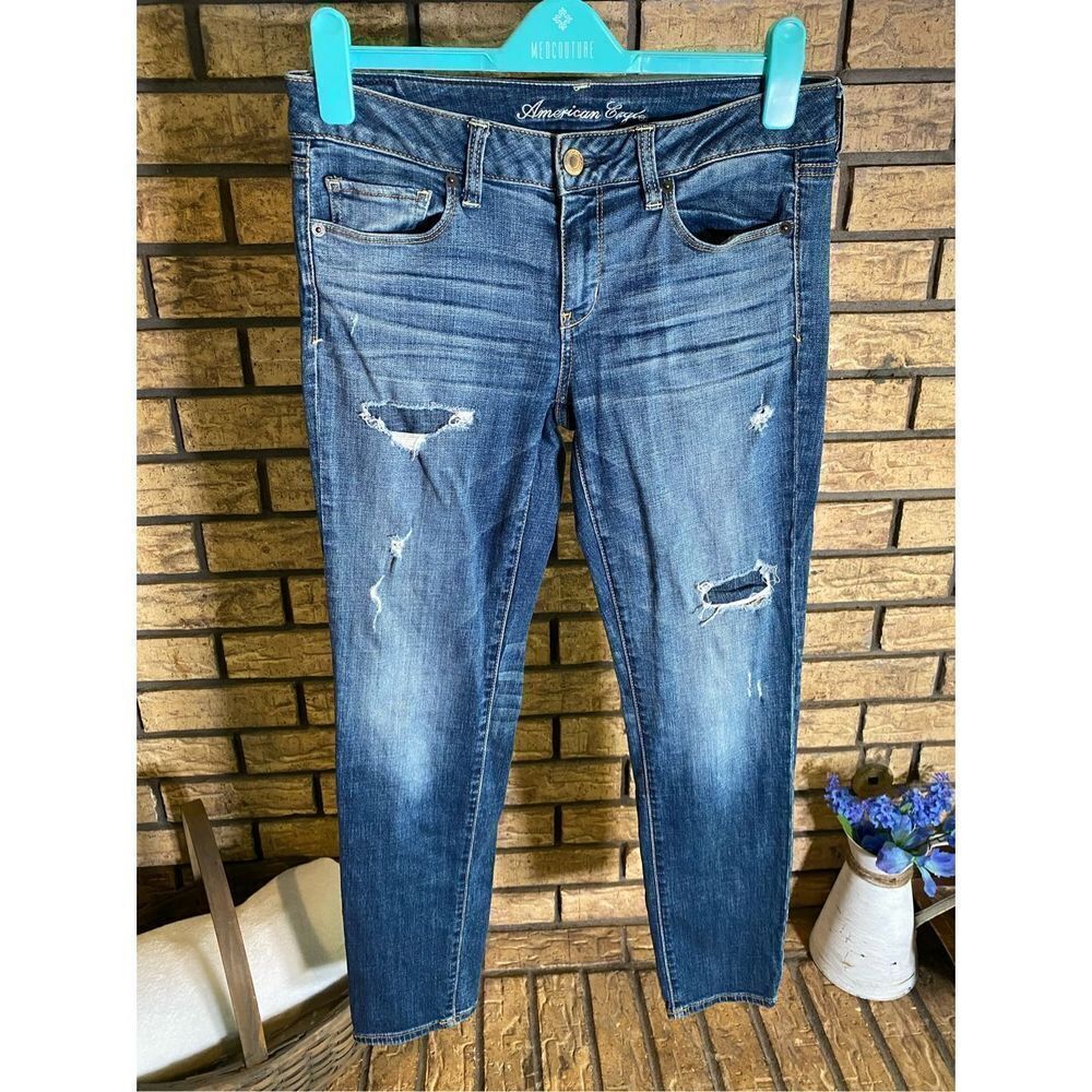 American EagleโSkinny Superโ Stretch DistressedโJeans
